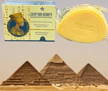 Egyptian Beauty Clarifying Face & Body Soap with Grapeseed & Niacinamide | Ancient Egyptian Glow Formula for Radiant Skin | Luxury Skin Care Bar | Smell Good Factory