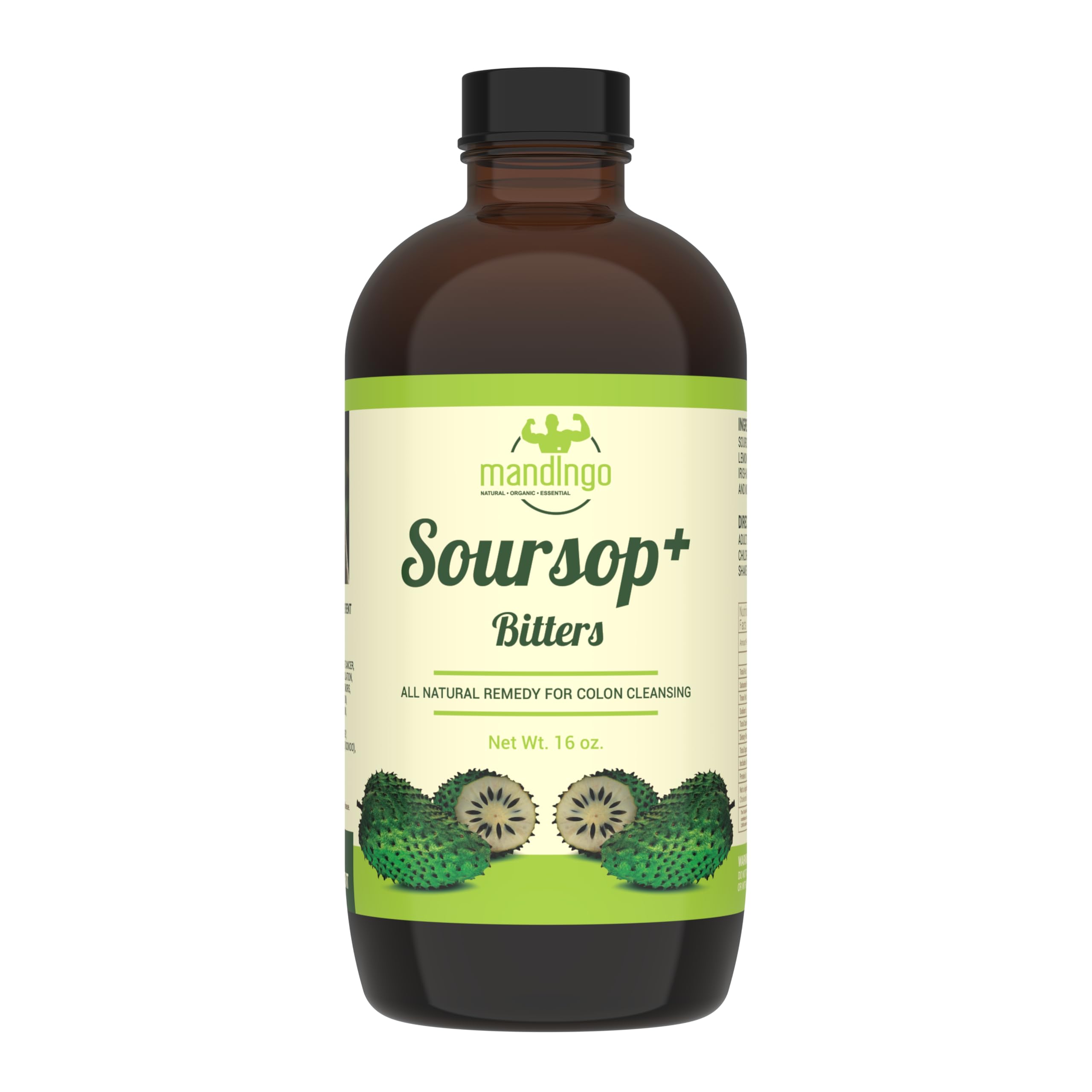 Mandingo Soursop+ Bitters, All Natural Colon Cleansing Remedy, 16 oz
