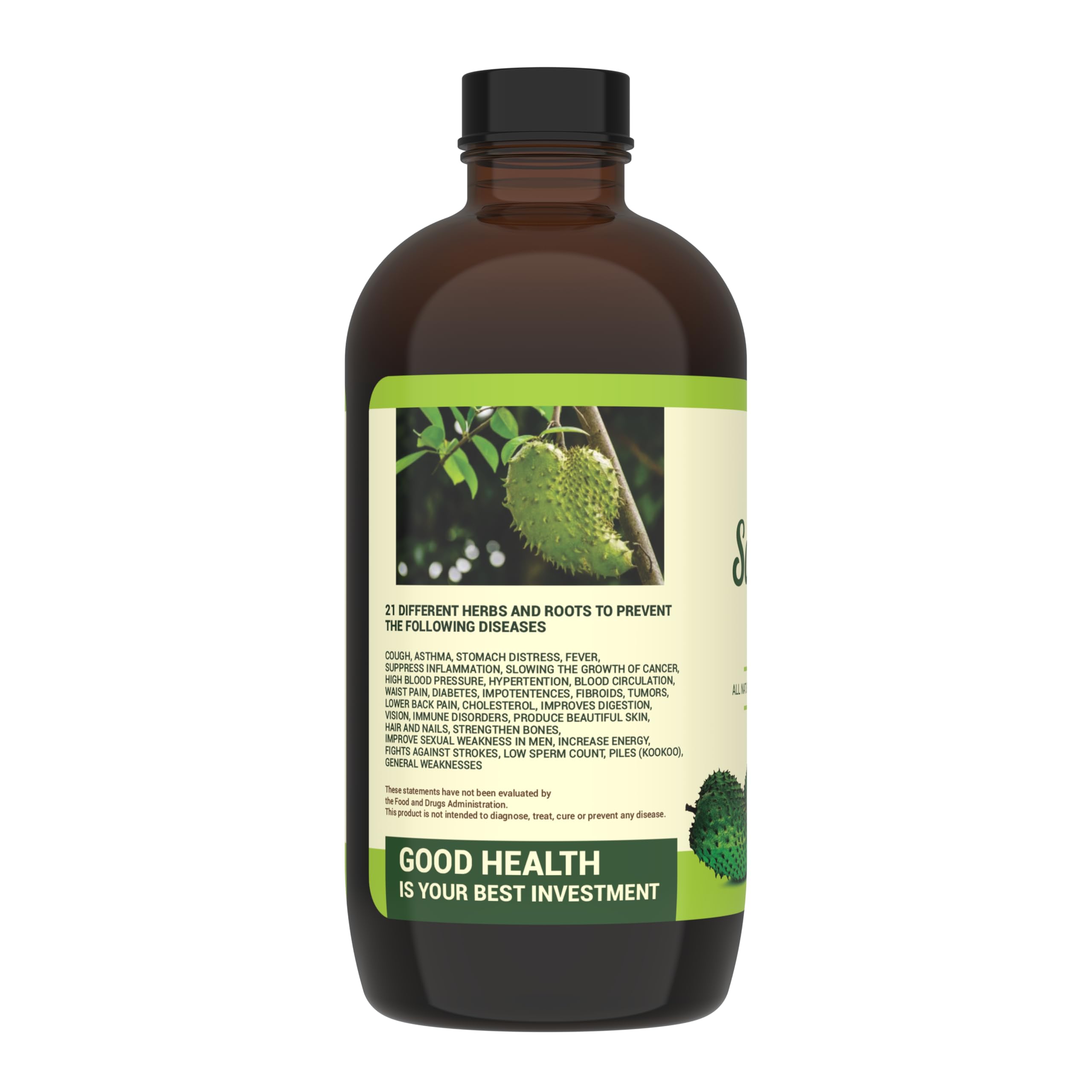 Mandingo Soursop+ Bitters, All Natural Colon Cleansing Remedy, 16 oz